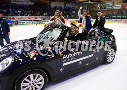 EBEL. Eishockey Bundesliga. EC VSV gegen HCB Suedtirol Alperia. Villacher Faschings-Prinzenpaar. Villach, am 3.2.2019.
Foto: Kuess 


---
pressefotos, pressefotografie, kuess, qs, qspictures, sport, bild, bilder, bilddatenbank