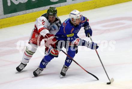 EBEL. Eishockey Bundesliga. EC VSV gegen HCB Suedtirol Alperia. Alexander Lahoda,  (VSV), Michael Blunden  (Bozen). Villach, am 3.2.2019.
Foto: Kuess 


---
pressefotos, pressefotografie, kuess, qs, qspictures, sport, bild, bilder, bilddatenbank