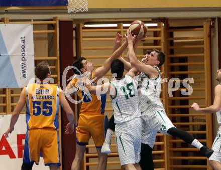 Basketball 2. Bundesliga. Grunddurchgang 18. Runde. KOS Celovec gegen   	BBU Salzburg. Marin Sliskovic, Lovro Fizuleto, (KOS), Dusan Oluic  (Salzburg). Klagenfurt, am 9.2.2019.
Foto: Kuess
---
pressefotos, pressefotografie, kuess, qs, qspictures, sport, bild, bilder, bilddatenbank