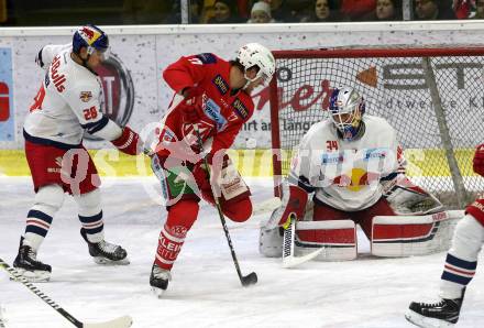 EBEL. Eishockey Bundesliga. KAC gegen	EC Red Bull Salzburg. Thomas HUndertpfund,  (KAC), Brent Regner, Stephen Michalek (Salzburg). Klagenfurt, am 12.2.2019.
Foto: Kuess

---
pressefotos, pressefotografie, kuess, qs, qspictures, sport, bild, bilder, bilddatenbank