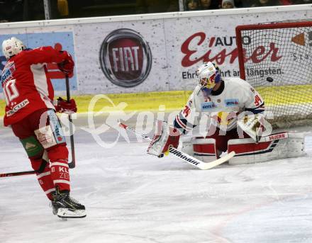 EBEL. Eishockey Bundesliga. KAC gegen	EC Red Bull Salzburg. Andrew Jacob Kozek,  (KAC), Stephen Michalek (Salzburg). Klagenfurt, am 12.2.2019.
Foto: Kuess

---
pressefotos, pressefotografie, kuess, qs, qspictures, sport, bild, bilder, bilddatenbank