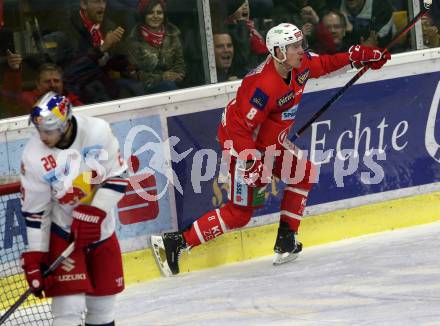 EBEL. Eishockey Bundesliga. KAC gegen	EC Red Bull Salzburg. Torjubel Nicholas Eric Petersen (KAC). Klagenfurt, am 12.2.2019.
Foto: Kuess

---
pressefotos, pressefotografie, kuess, qs, qspictures, sport, bild, bilder, bilddatenbank