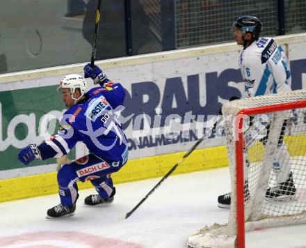 EBEL. Eishockey Bundesliga. EC VSV gegen EHC Liwest Black Wings Linz.   Torjubel Blaine Down (VSV). Villach, am 14.2.2019.
Foto: Kuess 


---
pressefotos, pressefotografie, kuess, qs, qspictures, sport, bild, bilder, bilddatenbank