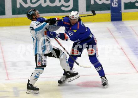 EBEL. Eishockey Bundesliga. EC VSV gegen EHC Liwest Black Wings Linz.   Kevin Szabo, (VSV), Gerd Kragl  (Linz). Villach, am 14.2.2019.
Foto: Kuess 


---
pressefotos, pressefotografie, kuess, qs, qspictures, sport, bild, bilder, bilddatenbank