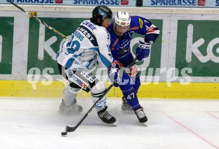EBEL. Eishockey Bundesliga. EC VSV gegen EHC Liwest Black Wings Linz.   Justin Maylan,  (VSV), Bracken Kearns (Linz). Villach, am 14.2.2019.
Foto: Kuess 


---
pressefotos, pressefotografie, kuess, qs, qspictures, sport, bild, bilder, bilddatenbank