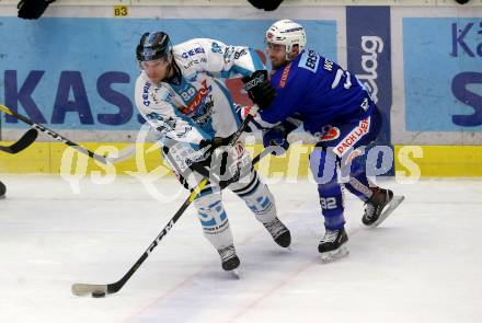 EBEL. Eishockey Bundesliga. EC VSV gegen EHC Liwest Black Wings Linz.   Bernd Wolf,  (VSV), Marco Brucker (Linz). Villach, am 14.2.2019.
Foto: Kuess 


---
pressefotos, pressefotografie, kuess, qs, qspictures, sport, bild, bilder, bilddatenbank