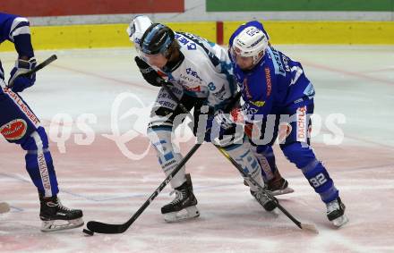 EBEL. Eishockey Bundesliga. EC VSV gegen EHC Liwest Black Wings Linz.   Bernd Wolf,  (VSV), Laurens Ober (Linz). Villach, am 14.2.2019.
Foto: Kuess 


---
pressefotos, pressefotografie, kuess, qs, qspictures, sport, bild, bilder, bilddatenbank