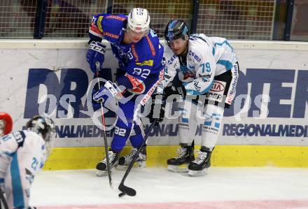 EBEL. Eishockey Bundesliga. EC VSV gegen EHC Liwest Black Wings Linz.   Kevin Szabad,  (VSV), Mathieu Carle (Linz). Villach, am 14.2.2019.
Foto: Kuess 


---
pressefotos, pressefotografie, kuess, qs, qspictures, sport, bild, bilder, bilddatenbank