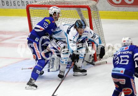 EBEL. Eishockey Bundesliga. EC VSV gegen EHC Liwest Black Wings Linz.   Stefan Bacher,  (VSV), Brian Lebler (Linz). Villach, am 14.2.2019.
Foto: Kuess 


---
pressefotos, pressefotografie, kuess, qs, qspictures, sport, bild, bilder, bilddatenbank