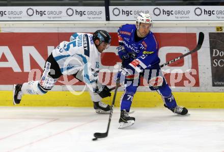 EBEL. Eishockey Bundesliga. EC VSV gegen EHC Liwest Black Wings Linz.   Blaine Down,  (VSV), Kevin Kapstad (Linz). Villach, am 14.2.2019.
Foto: Kuess 


---
pressefotos, pressefotografie, kuess, qs, qspictures, sport, bild, bilder, bilddatenbank