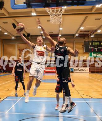 Basketball 2. Bundesliga. Grunddurchgang 19. Runde. Woerthersee Piraten gegen BK Mattersburg Rocks.  Elvis Keric, (Woerthersee Piraten),  Gary Ware (Mattersburg). Klagenfurt, am 16.2.2019.
Foto: Kuess
---
pressefotos, pressefotografie, kuess, qs, qspictures, sport, bild, bilder, bilddatenbank