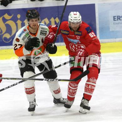 EBEL. Eishockey Bundesliga. KAC gegen	Moser Medical Graz99ers. Christoph Duller, (KAC),  Ty Loney (Graz). Klagenfurt, am 22.2.2019.
Foto: Kuess

---
pressefotos, pressefotografie, kuess, qs, qspictures, sport, bild, bilder, bilddatenbank