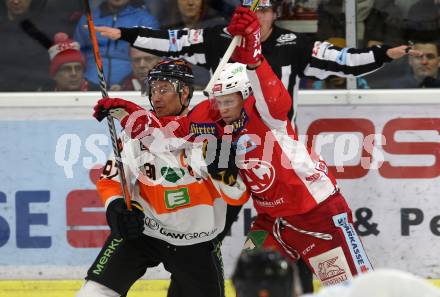 EBEL. Eishockey Bundesliga. KAC gegen	Moser Medical Graz99ers. Marco Richter,  (KAC), Oliver Setzinger (Graz). Klagenfurt, am 22.2.2019.
Foto: Kuess

---
pressefotos, pressefotografie, kuess, qs, qspictures, sport, bild, bilder, bilddatenbank