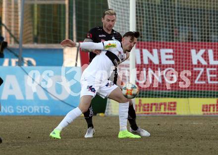 Fussball tipico Bundesliga. RZ Pellets WAC gegen CASHPOINT SCR Altach.  Michael Sollbauer, (WAC), Mergim Berisha (Altach). Wolfsberg, am 23.2.2019.
Foto: Kuess

---
pressefotos, pressefotografie, kuess, qs, qspictures, sport, bild, bilder, bilddatenbank