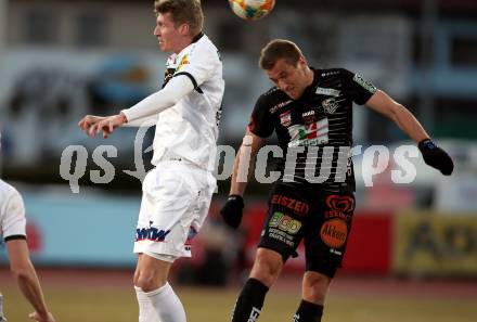 Fussball tipico Bundesliga. RZ Pellets WAC gegen CASHPOINT SCR Altach.  Mario Leitgeb, (WAC), Simon Piesinger  (Altach). Wolfsberg, am 23.2.2019.
Foto: Kuess

---
pressefotos, pressefotografie, kuess, qs, qspictures, sport, bild, bilder, bilddatenbank