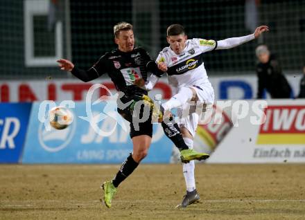 Fussball tipico Bundesliga. RZ Pellets WAC gegen CASHPOINT SCR Altach.  Christopher Wernitznig, (WAC), Emir Karic (Altach). Wolfsberg, am 23.2.2019.
Foto: Kuess

---
pressefotos, pressefotografie, kuess, qs, qspictures, sport, bild, bilder, bilddatenbank