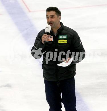 EBEL. Eishockey Bundesliga. EC VSV gegen DEC Dornbirn Bulldogs. Gert Prohaska (Servus TV). Villach, am 24.2.2019.
Foto: Kuess 


---
pressefotos, pressefotografie, kuess, qs, qspictures, sport, bild, bilder, bilddatenbank
