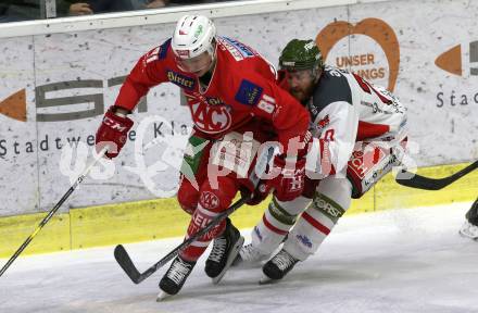 EBEL. Eishockey Bundesliga. KAC gegen	HCB Suedtirol Alperia. Marco Richter,  (KAC), Riley Brace (Bozen). Klagenfurt, am 1.3.2019.
Foto: Kuess

---
pressefotos, pressefotografie, kuess, qs, qspictures, sport, bild, bilder, bilddatenbank