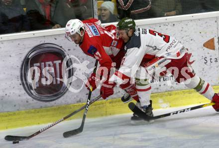 EBEL. Eishockey Bundesliga. KAC gegen	HCB Suedtirol Alperia. Marcel Witting,  (KAC), Paul Geiger (Bozen). Klagenfurt, am 1.3.2019.
Foto: Kuess

---
pressefotos, pressefotografie, kuess, qs, qspictures, sport, bild, bilder, bilddatenbank