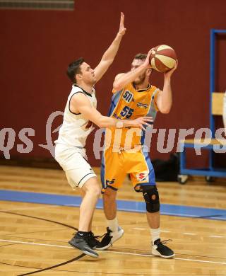 Basketball 2. Bundesliga. Grunddurchgang 21. Runde. Woerthersee Piraten gegen BBU Salzburg.  Jan-Arne Apschner (Woerthersee Piraten), Luka Milovac (Salzburg). Klagenfurt, am 2.3.2019.
Foto: Kuess
---
pressefotos, pressefotografie, kuess, qs, qspictures, sport, bild, bilder, bilddatenbank