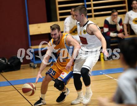 Basketball 2. Bundesliga. Grunddurchgang 21. Runde. Woerthersee Piraten gegen BBU Salzburg.  Elvis Keric (Woerthersee Piraten), Luka Milovac (Salzburg). Klagenfurt, am 2.3.2019.
Foto: Kuess
---
pressefotos, pressefotografie, kuess, qs, qspictures, sport, bild, bilder, bilddatenbank