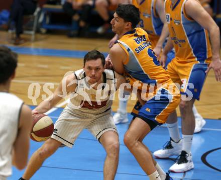 Basketball 2. Bundesliga. Grunddurchgang 21. Runde. Woerthersee Piraten gegen BBU Salzburg.  Jan-Arne Apschner (Woerthersee Piraten), Dusan Oluic (Salzburg). Klagenfurt, am 2.3.2019.
Foto: Kuess
---
pressefotos, pressefotografie, kuess, qs, qspictures, sport, bild, bilder, bilddatenbank