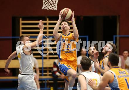 Basketball 2. Bundesliga. Grunddurchgang 21. Runde. Woerthersee Piraten gegen BBU Salzburg.  Elvis Keric (Woerthersee Piraten), Rejhan Sahinovic (Salzburg). Klagenfurt, am 2.3.2019.
Foto: Kuess
---
pressefotos, pressefotografie, kuess, qs, qspictures, sport, bild, bilder, bilddatenbank