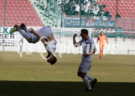 Fussball. 2. Liga. âSK Austria Klagenfurt gegen FC Blau Weiss Linz.  Torjubel Markus Rusek (Klagenfurt). Klagenfurt, 3.3.2019.
Foto: Kuess
---
pressefotos, pressefotografie, kuess, qs, qspictures, sport, bild, bilder, bilddatenbank