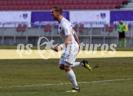 Fussball. 2. Liga. âSK Austria Klagenfurt gegen FC Blau Weiss Linz.  Torjubel Markus Rusek (Klagenfurt). Klagenfurt, 3.3.2019.
Foto: Kuess
---
pressefotos, pressefotografie, kuess, qs, qspictures, sport, bild, bilder, bilddatenbank