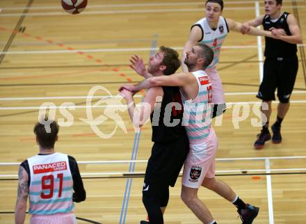 Basketball 2. Bundesliga. Grunddurchgang 15. Runde. Raiders Villach gegen Mistelbach Mustangs.  Ales Primc (Villach), Thomas Morwitzer  (Mistelbach Mustangs). Klagenfurt, am 3.3.2019.
Foto: Kuess
---
pressefotos, pressefotografie, kuess, qs, qspictures, sport, bild, bilder, bilddatenbank