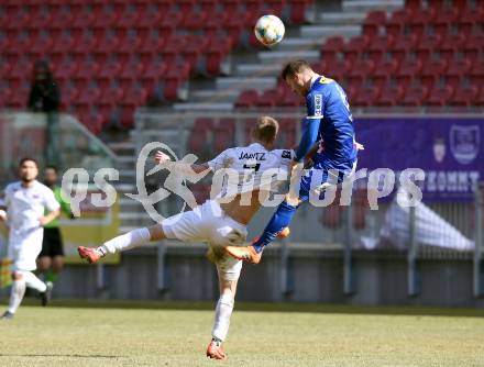 Fussball. 2. Liga. âSK Austria Klagenfurt gegen FC Blau Weiss Linz.  Florian Jaritz,  (Klagenfurt), Lukas Tursch (Linz). Klagenfurt, 3.3.2019.
Foto: Kuess
---
pressefotos, pressefotografie, kuess, qs, qspictures, sport, bild, bilder, bilddatenbank