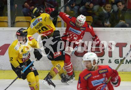EBEL. Eishockey Bundesliga. KAC gegen	spusu Vienna Capitals. Andrew Jacob Kozek,  (KAC), Mario Fischer (Vienna Capitals). Klagenfurt, am 5.3.2019.
Foto: Kuess

---
pressefotos, pressefotografie, kuess, qs, qspictures, sport, bild, bilder, bilddatenbank