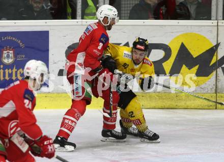 EBEL. Eishockey Bundesliga. KAC gegen	spusu Vienna Capitals. David Joseph Fischer, (KAC), Christopher Desousa  (Vienna Capitals). Klagenfurt, am 5.3.2019.
Foto: Kuess

---
pressefotos, pressefotografie, kuess, qs, qspictures, sport, bild, bilder, bilddatenbank