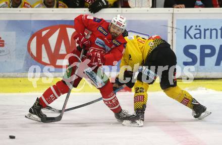 EBEL. Eishockey Bundesliga. KAC gegen	spusu Vienna Capitals.  Andrew Jacob Kozek,  (KAC), Julian Grosslercher (Vienna Capitals). Klagenfurt, am 5.3.2019.
Foto: Kuess

---
pressefotos, pressefotografie, kuess, qs, qspictures, sport, bild, bilder, bilddatenbank