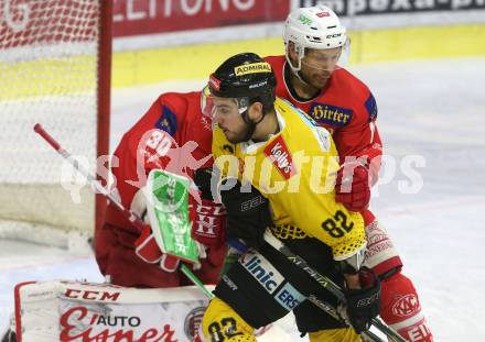 EBEL. Eishockey Bundesliga. KAC gegen	spusu Vienna Capitals. Thomas Koch,  (KAC), Christopher Desousa (Vienna Capitals). Klagenfurt, am 5.3.2019.
Foto: Kuess

---
pressefotos, pressefotografie, kuess, qs, qspictures, sport, bild, bilder, bilddatenbank