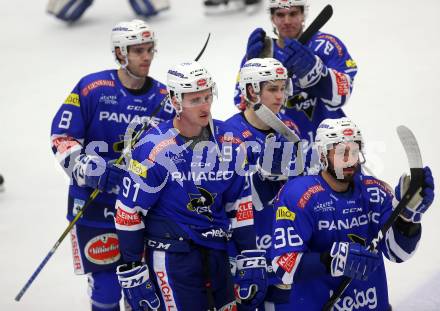 EBEL. Eishockey Bundesliga. EC VSV gegen HC Orli Znojmo. 	Pollastrone Jerry, Alagic Adis, Stueckler Patrick, Maxa Felix, Lanzinger Benjamin (VSV). Villach, am 8.3.2019
Foto: Kuess 


---
pressefotos, pressefotografie, kuess, qs, qspictures, sport, bild, bilder, bilddatenbank