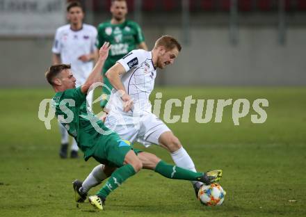 Fussball. 2. Liga. âSK Austria Klagenfurt gegen WSG Swarovski Wattens.  Markus Rusek, (Klagenfurt), Ignacio Jauregui  (Wattens). Klagenfurt, 8.3.2019.
Foto: Kuess
---
pressefotos, pressefotografie, kuess, qs, qspictures, sport, bild, bilder, bilddatenbank