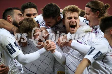Fussball. 2. Liga. âSK Austria Klagenfurt gegen WSG Swarovski Wattens.  Torjubel Scott Fitzgerald Kennedy (Klagenfurt). Klagenfurt, 8.3.2019.
Foto: Kuess
---
pressefotos, pressefotografie, kuess, qs, qspictures, sport, bild, bilder, bilddatenbank