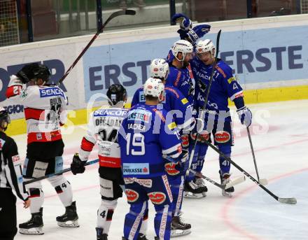 EBEL. Eishockey Bundesliga. EC VSV gegen HC Orli Znojmo.  Torjubel Lahoda Alexander (VSV). Villach, am 8.3.2019.
Foto: Kuess 


---
pressefotos, pressefotografie, kuess, qs, qspictures, sport, bild, bilder, bilddatenbank