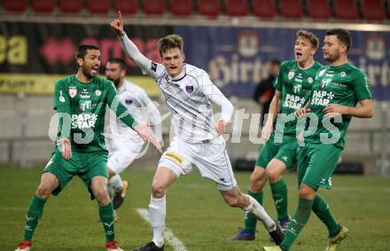 Fussball. 2. Liga. âSK Austria Klagenfurt gegen WSG Swarovski Wattens.  Torjubel Scott Fitzgerald Kennedy (Klagenfurt). Klagenfurt, 8.3.2019.
Foto: Kuess
---
pressefotos, pressefotografie, kuess, qs, qspictures, sport, bild, bilder, bilddatenbank
