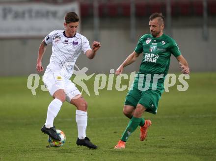 Fussball. 2. Liga. âSK Austria Klagenfurt gegen WSG Swarovski Wattens.  Marc Ortner,  (Klagenfurt), Benjamin Pranter (Wattens). Klagenfurt, 8.3.2019.
Foto: Kuess
---
pressefotos, pressefotografie, kuess, qs, qspictures, sport, bild, bilder, bilddatenbank