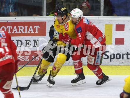 EBEL. Eishockey Bundesliga. KAC gegen	spusu Vienna Capitals. Charles Robin Gartner,  (KAC), Mario Fischer (Vienna Capitals). Klagenfurt, am 5.3.2019.
Foto: Kuess

---
pressefotos, pressefotografie, kuess, qs, qspictures, sport, bild, bilder, bilddatenbank