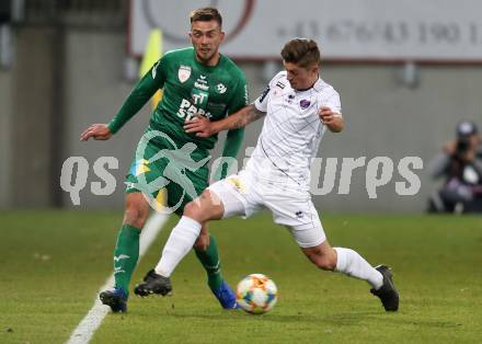 Fussball. 2. Liga. âSK Austria Klagenfurt gegen WSG Swarovski Wattens.  Marc Ortner, (Klagenfurt), Milan Jurdik  (Wattens). Klagenfurt, 8.3.2019.
Foto: Kuess
---
pressefotos, pressefotografie, kuess, qs, qspictures, sport, bild, bilder, bilddatenbank