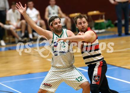 Basketball 2. Bundesliga. Grunddurchgang 22. Runde. KOS Celovec gegen   	Panaceo Raiders Villach. Christian Erschen (KOS), Sebastian Huber (Villach). Klagenfurt, am 9.3.2019.
Foto: Kuess
---
pressefotos, pressefotografie, kuess, qs, qspictures, sport, bild, bilder, bilddatenbank