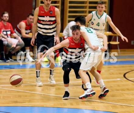 Basketball 2. Bundesliga. Grunddurchgang 22. Runde. KOS Celovec gegen   	Panaceo Raiders Villach. Julian Lipus (KOS), Jan Grsic (Villach). Klagenfurt, am 9.3.2019.
Foto: Kuess
---
pressefotos, pressefotografie, kuess, qs, qspictures, sport, bild, bilder, bilddatenbank