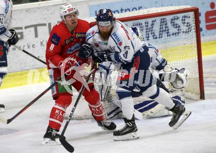 EBEL. Eishockey Bundesliga. KAC gegen	Fehervar AV 19. Nicholas ERic Petersen,  (KAC), Tuomas Vaenttinen (Fehervar AV 19). Klagenfurt, am 10.3.2019.
Foto: Kuess

---
pressefotos, pressefotografie, kuess, qs, qspictures, sport, bild, bilder, bilddatenbank