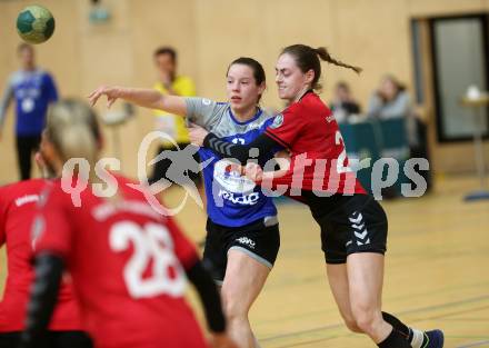 Handball Damen. SC kelag Ferlach/Feldkirchen gegen Union APG Korneuburg Handball Damen. Matavs Nika (Ferlach), SKVORC Nicolina (Korneuburg). Ferlach, 2.3.2019.
Foto: Kuess
---
pressefotos, pressefotografie, kuess, qs, qspictures, sport, bild, bilder, bilddatenbank