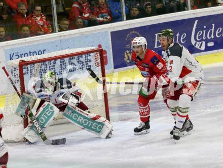 EBEL. Eishockey Bundesliga. KAC gegen	HCB Suedtirol Alperia. Neal Matthew (KAC), Geiger Paul (Bozen). Klagenfurt, am 13.3.2019.
Foto: Kuess

---
pressefotos, pressefotografie, kuess, qs, qspictures, sport, bild, bilder, bilddatenbank