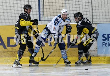 Eishockey. AHC DIVISION 1. ESC RegYou Steindorf gegen EC LiWOdruck Spittal. Benjamin Petrik,  (Steindorf), Daniel Rossbacher, Luca Komar (Spittal).  Steindorf, 9.3.2019.
Foto: Kuess

---
pressefotos, pressefotografie, kuess, qs, qspictures, sport, bild, bilder, bilddatenbank