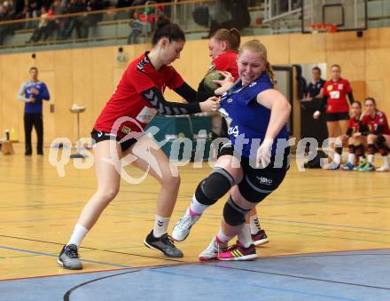 Handball Damen. SC kelag Ferlach/Feldkirchen gegen Union APG Korneuburg Handball Damen. Cernivec Adrijana (Ferlach), LOIBL Selina (Korneuburg). Ferlach, 2.3.2019.
Foto: Kuess
---
pressefotos, pressefotografie, kuess, qs, qspictures, sport, bild, bilder, bilddatenbank